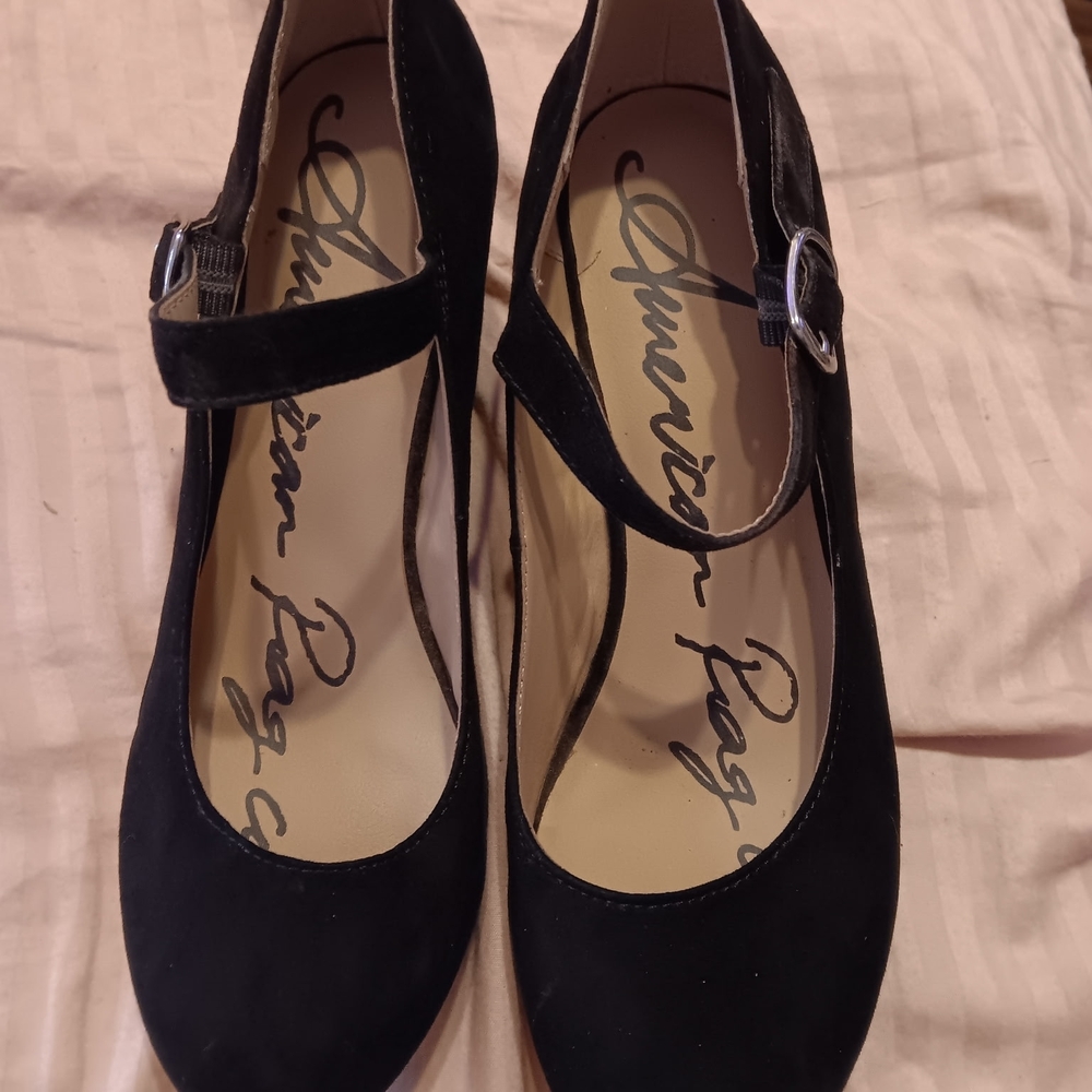 American Rag Black Buckle Flats